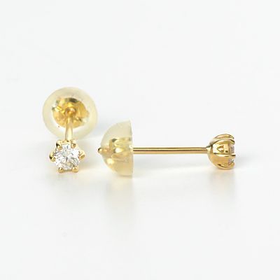 イエローゴールドスタッドピアス