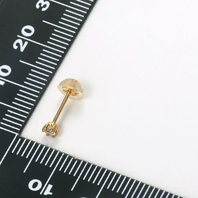 イエローゴールドスタッドピアス