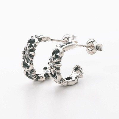 シルバーペアフープピアス