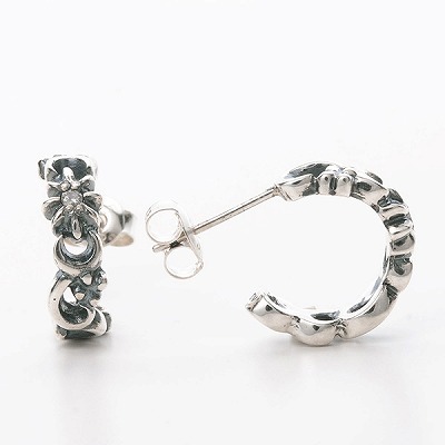 シルバーペアフープピアス