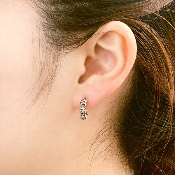 シルバーペアフープピアス