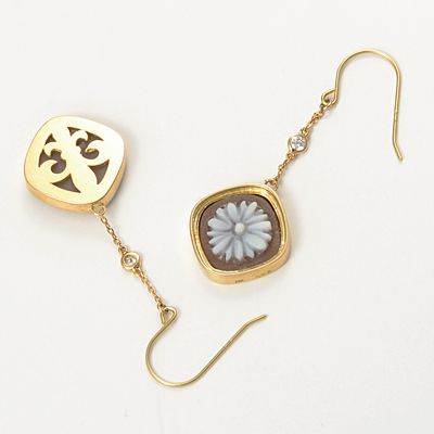 イエローゴールドフックピアス