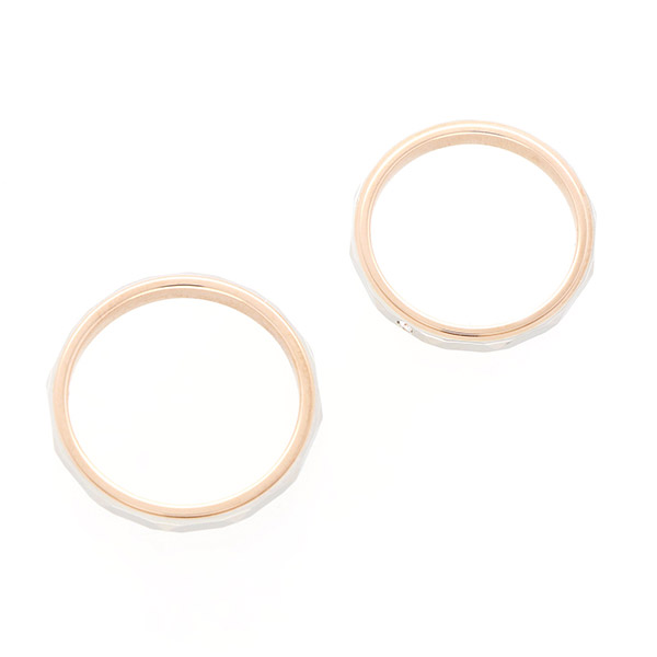 プラチナ&ピンクゴールドマリッジリング