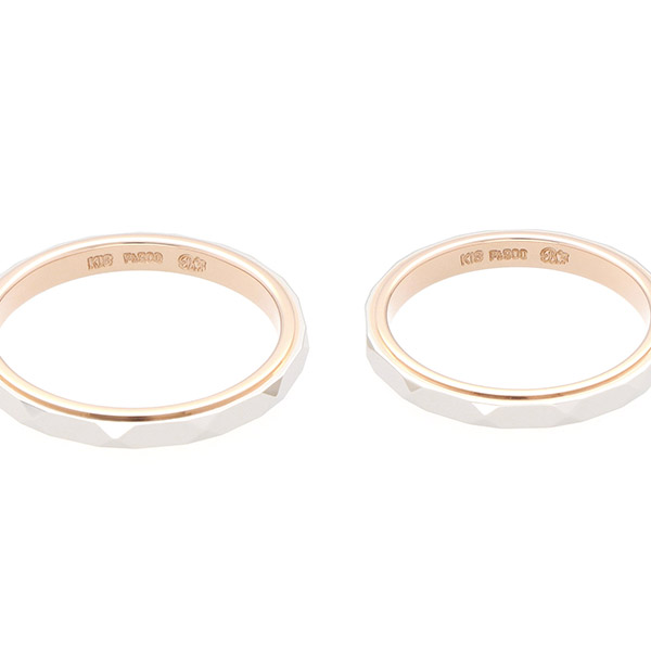 プラチナ&ピンクゴールドマリッジリング