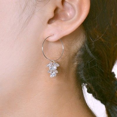 シルバーフープピアス