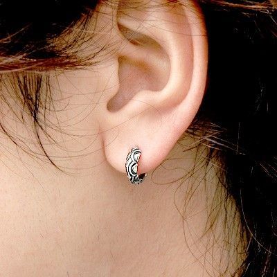 シルバーフープピアス(片耳用)