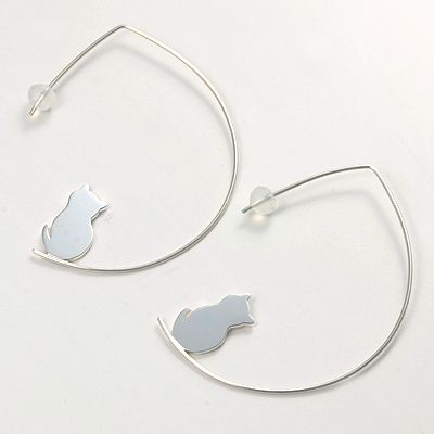 シルバーフープピアス