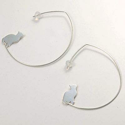 シルバーフープピアス