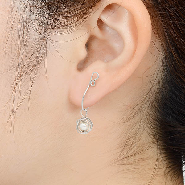 シルバーフィルドイヤリング