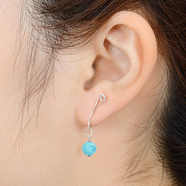 シルバーフィルドイヤリング