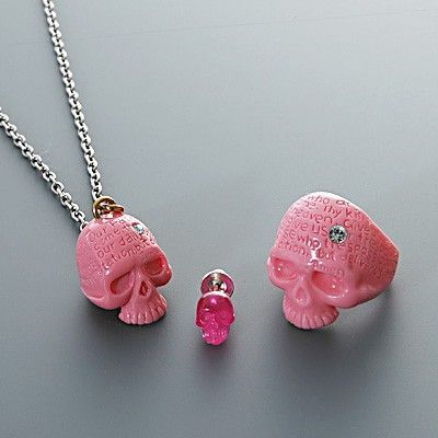 スカル3点セット(ピンク)