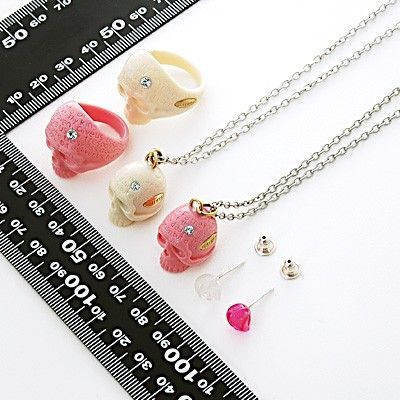 スカル3点ペアセット(ホワイト&ピンク)