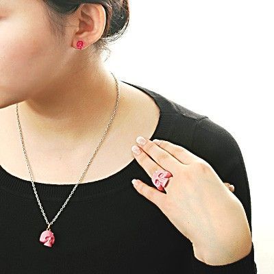 スカル3点ペアセット(ホワイト&ピンク)