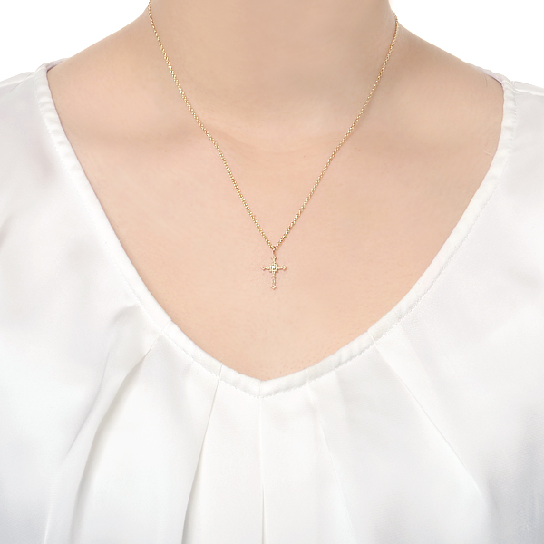 ピンクゴールドネックレス