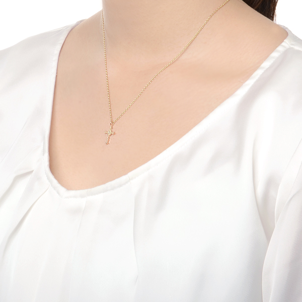 ピンクゴールドネックレス