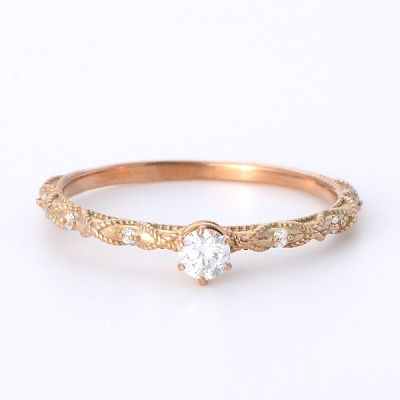 ピンクゴールドリング