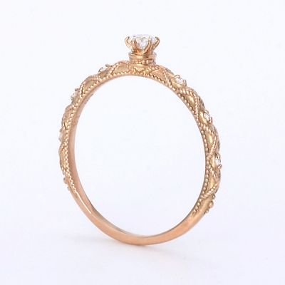 ピンクゴールドリング