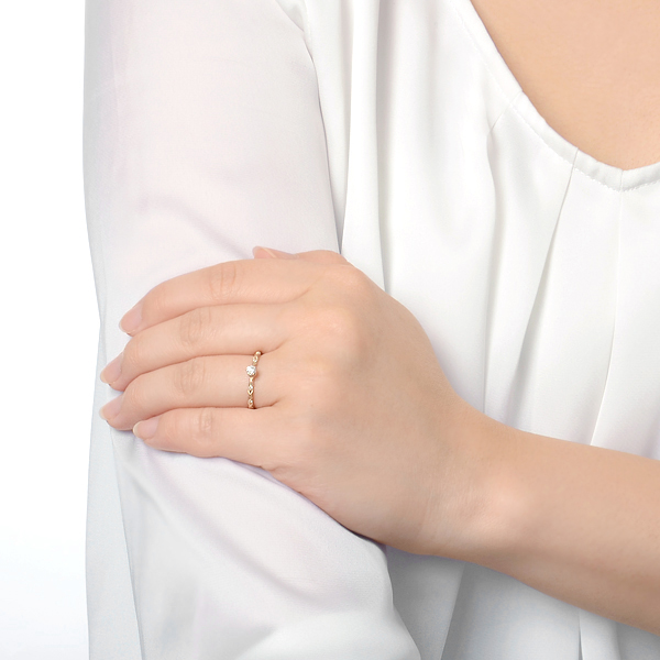 ピンクゴールドリング