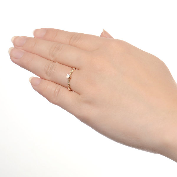 ピンクゴールドリング