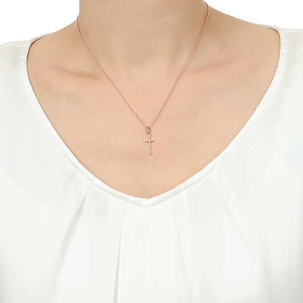 ピンクゴールドネックレス