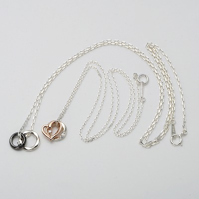 シルバーペアネックレス