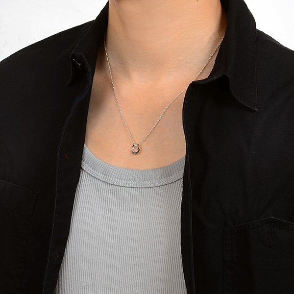 シルバーペアネックレス