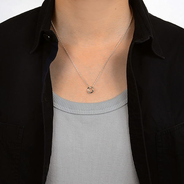 シルバーペアネックレス