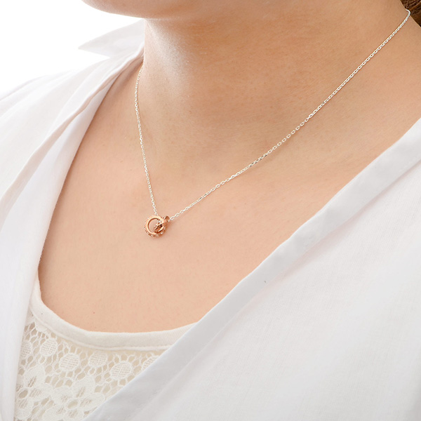 シルバーペアネックレス