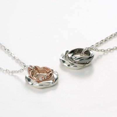 シルバーペアネックレス