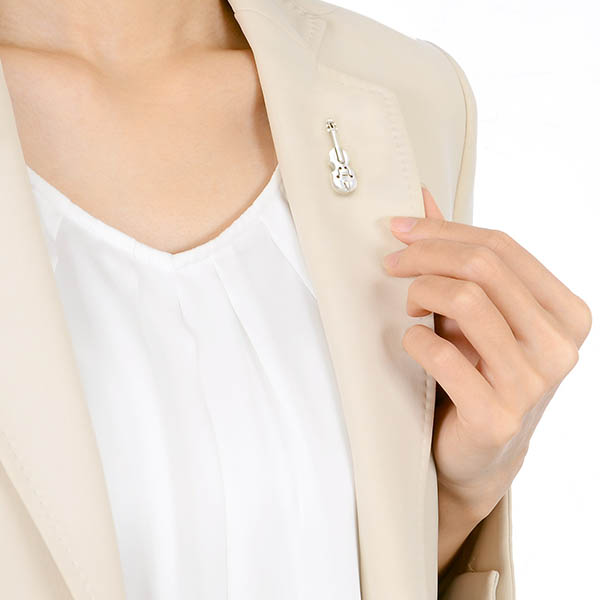 シルバーピンバッチ(バイオリン)