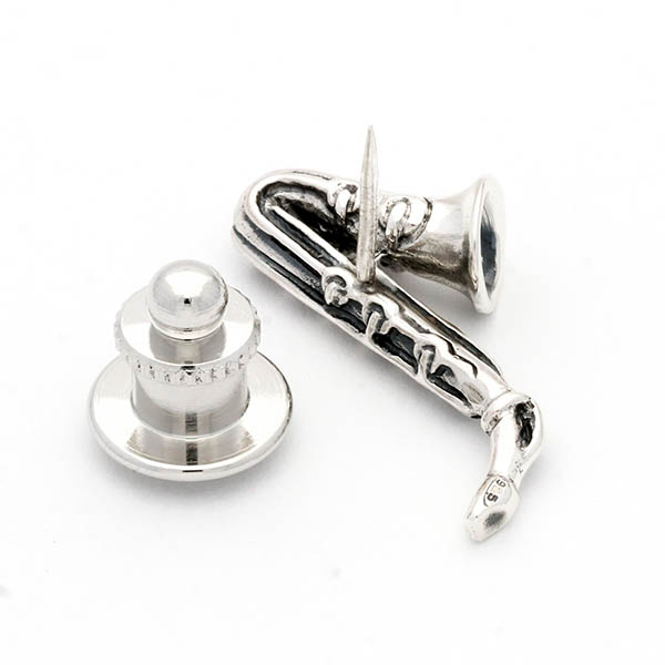 シルバーピンバッチ(サックス)