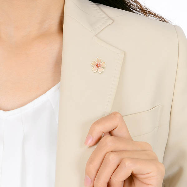 シルバーピンバッチ(サクラ)