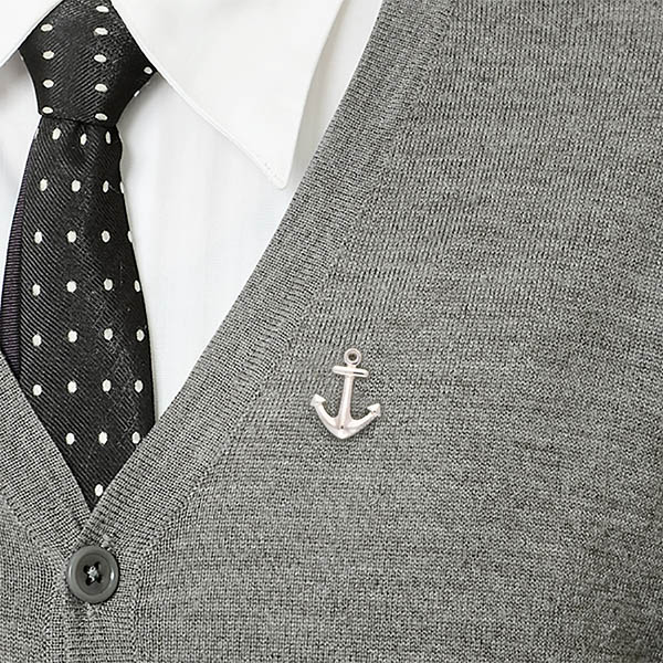 シルバーピンバッチ(イカリ)