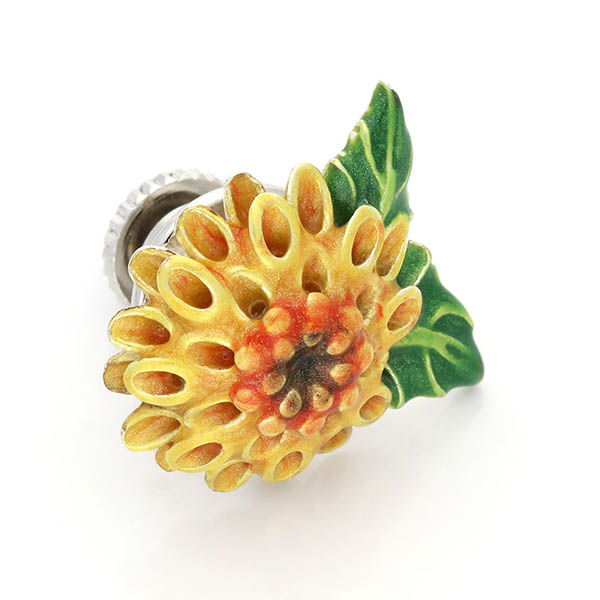 シルバーピンバッチ(キク)