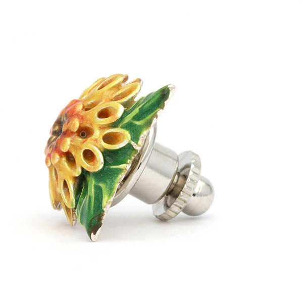 シルバーピンバッチ(キク)