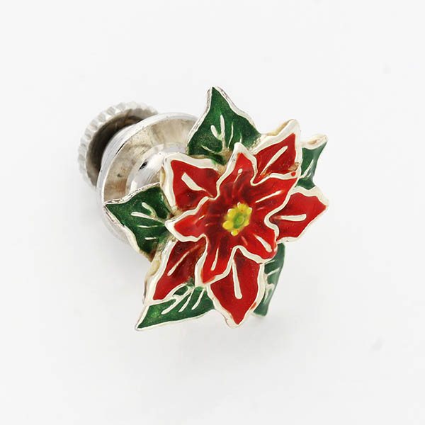 シルバーピンバッチ(ポインセチア)