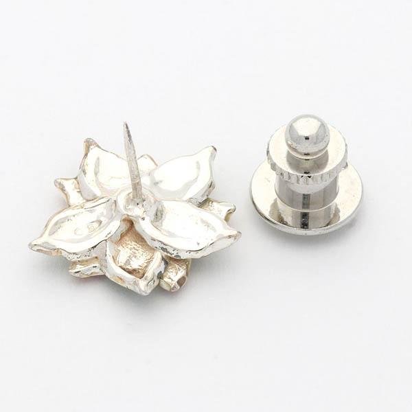 シルバーピンバッチ(ポインセチア)