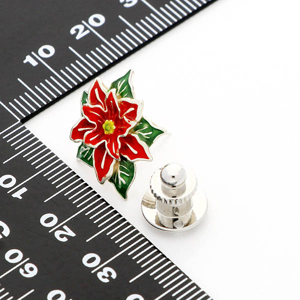 シルバーピンバッチ(ポインセチア)