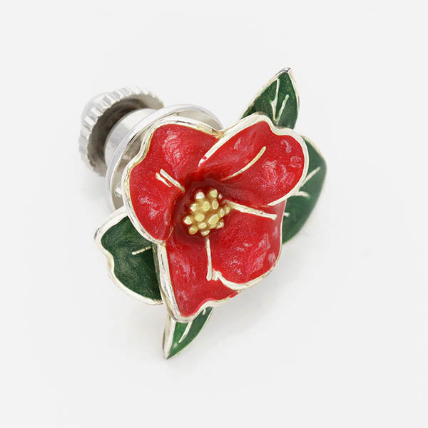 シルバーピンバッチ(ツバキ)