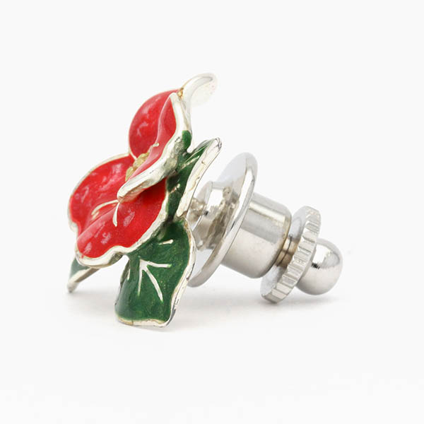 シルバーピンバッチ(ツバキ)