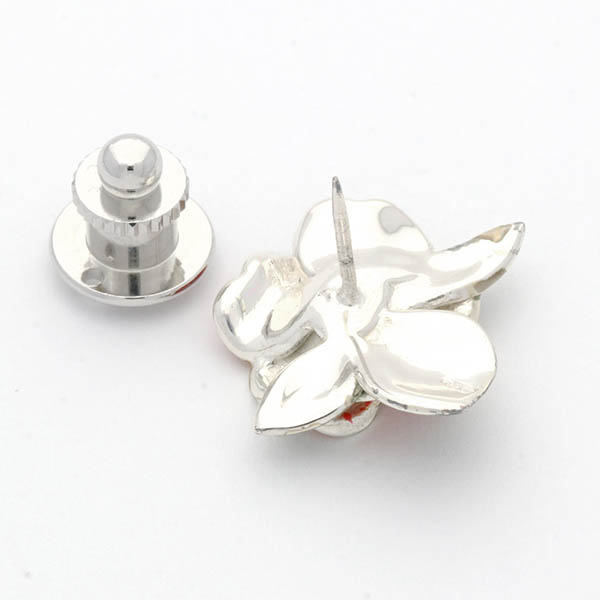 シルバーピンバッチ(ツバキ)