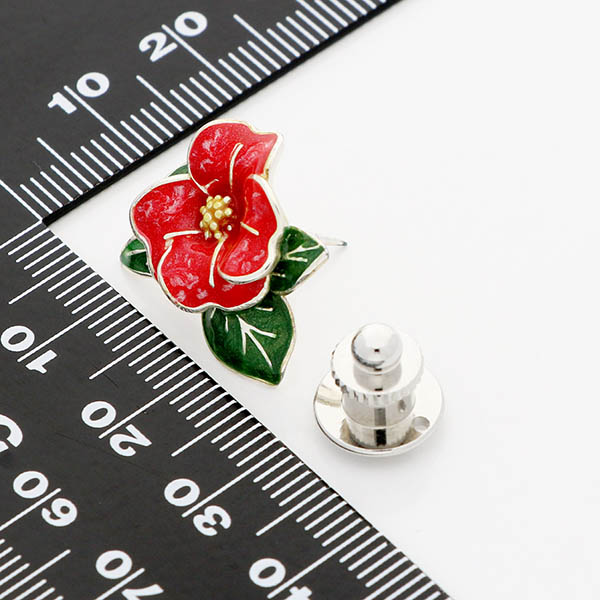 シルバーピンバッチ(ツバキ)