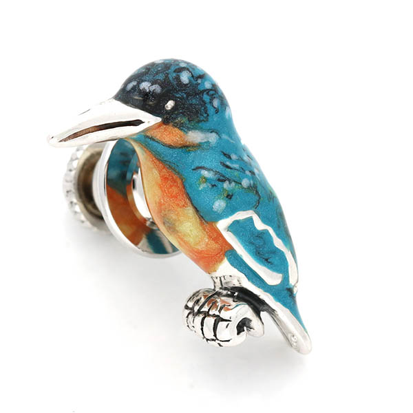 シルバーピンバッチ(カワセミ)