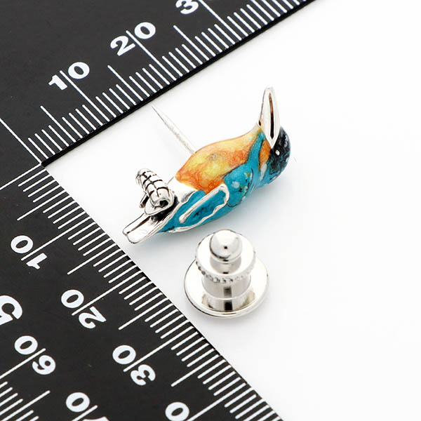 シルバーピンバッチ(カワセミ)