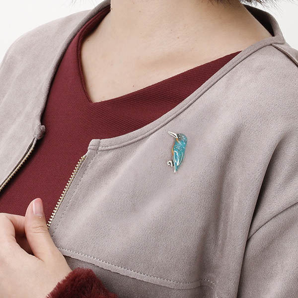 シルバーピンバッチ(カワセミ)