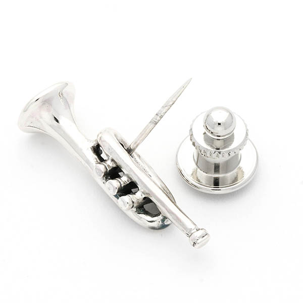 シルバーピンバッチ(トランペット)