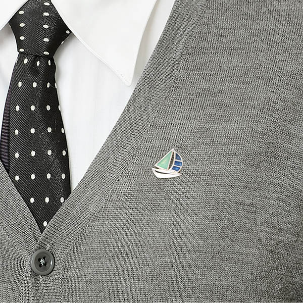 シルバーピンバッチ(ヨット)