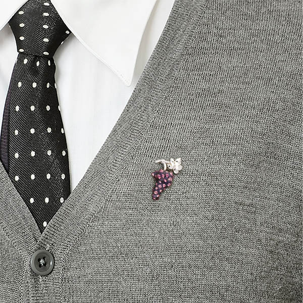 シルバーピンバッチ(ブドウ)