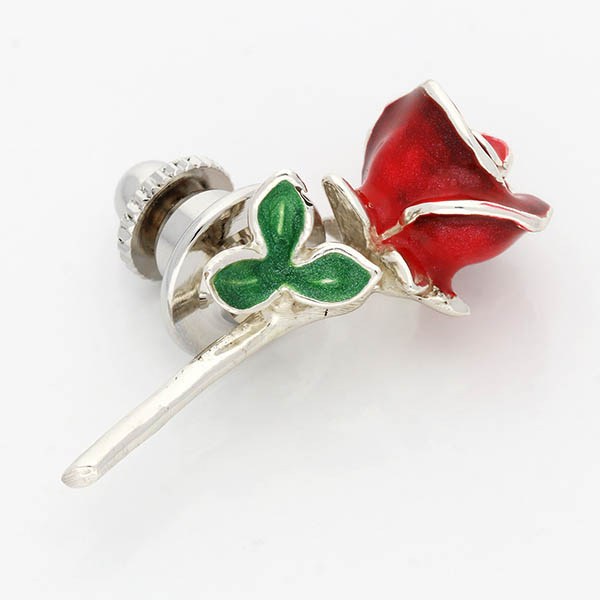 シルバーピンバッチ(バラ)