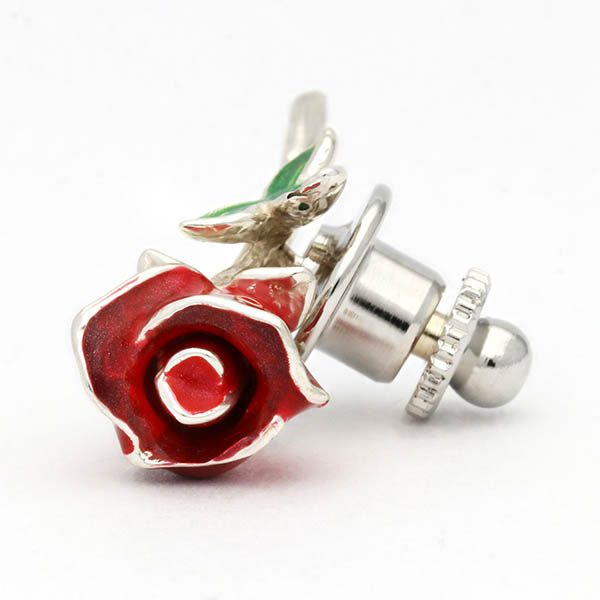 シルバーピンバッチ(バラ)